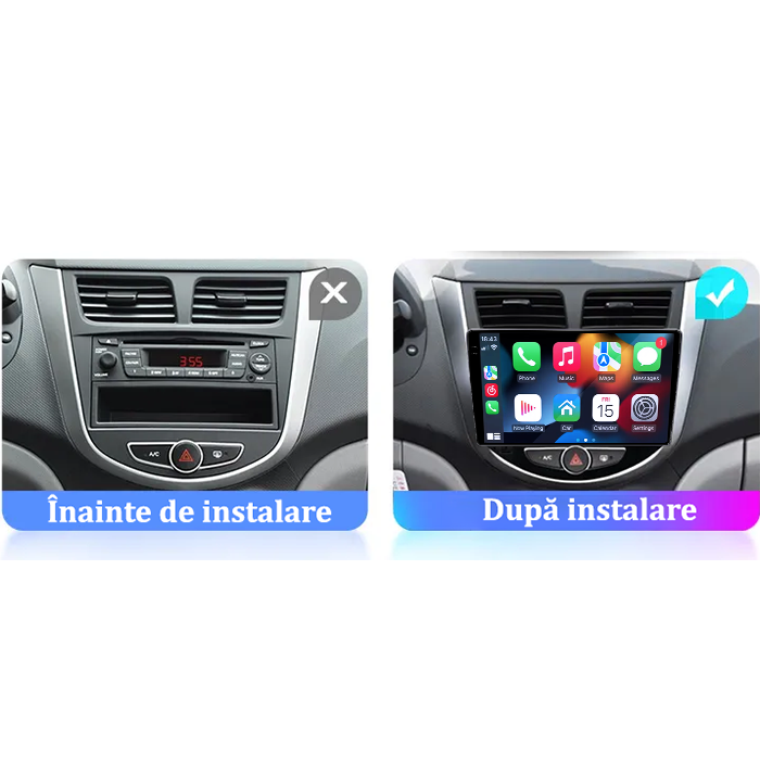 Navigatie dedicata Hyundai Accent 2010-2016, 4GB RAM 64GB ROM, Procesor Qualcomm Octacore, Android 14, Rezolutie 2K, Display QLED 9", DSP, Carplay&Android Auto, SIM 4G [7]