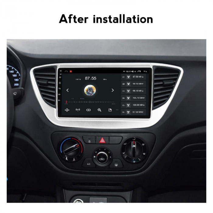 Navigatie dedicata Hyundai Accent 2017-2018, 4 GB RAM 32 ROM, Android 13, Display QLED, 9", DSP, Carplay, Android Auto, Internet, Youtube , Waze , WI-FI , USB , Bluetooth [8]