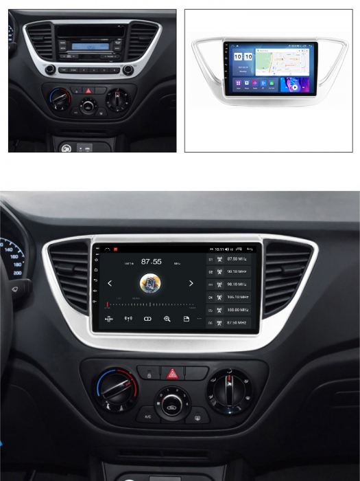 Navigatie dedicata Hyundai Accent 2017-2018, 4GB RAM 64GB ROM, Octacore, Android 13, Display QLED 9", DSP, Carplay, Android Auto, Internet, Youtube, Waze, WIFI, Bluetooth [8]