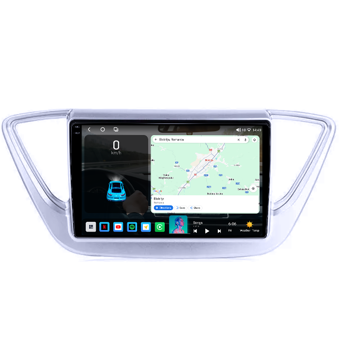 Navigatie dedicata Hyundai Accent 2017-2018, 4GB RAM 64GB ROM, Octacore, Android 14, Display QLED 1K 9", Carplay&Android Auto, SIM 4G, Ventilator Activ [2]