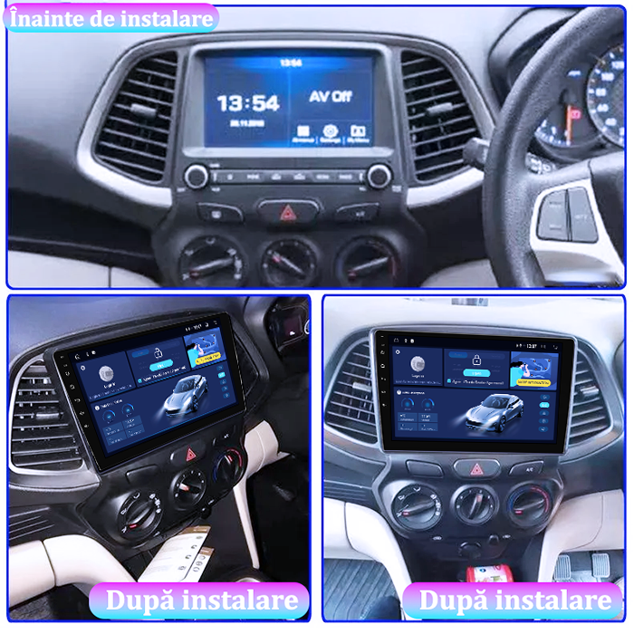 Navigatie dedicata Hyundai Atos 2018+, 4GB RAM 64GB ROM, Octacore, Android 14, Display QLED 9", DSP, Carplay&Android Auto, SIM 4G, Ventilator Activ [2]