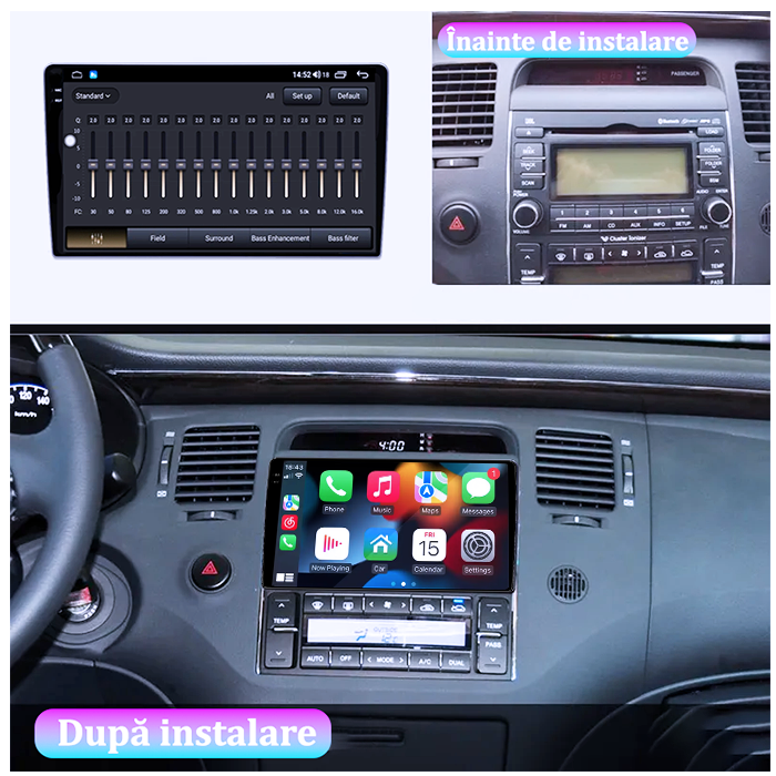Navigatie dedicata Hyundai AZERA 2006-2010, 4GB RAM 64GB ROM, Procesor Qualcomm Octacore, Android 14, Rezolutie 2K, Display QLED 9", DSP, Carplay&Android Auto, SIM 4G [6]