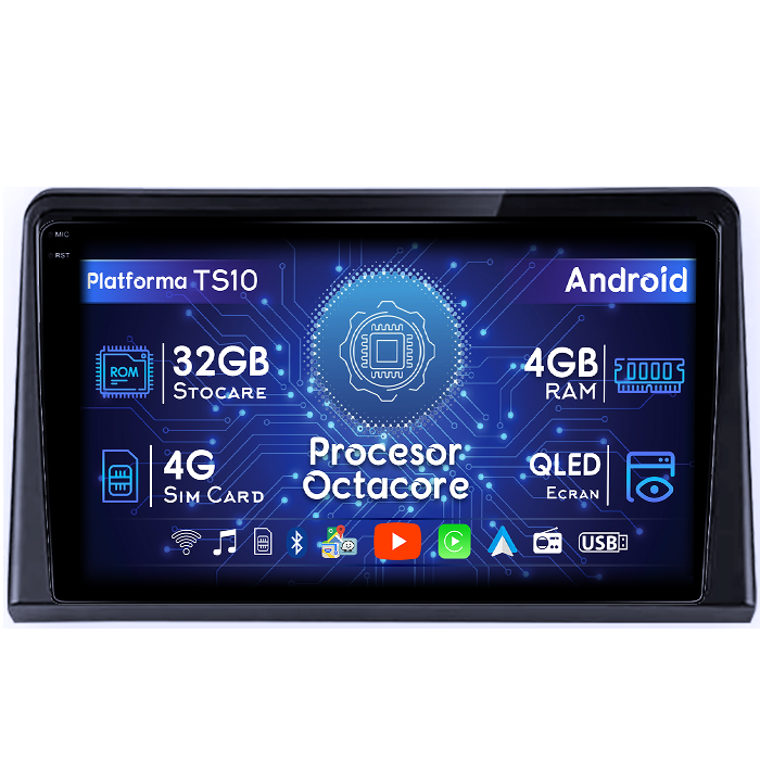 Navigatie dedicata Hyundai Coupe 2004, 4GB RAM 32GB ROM, Octacore, Android 14, Display QLED 1K 9", DSP, Carplay&Android Auto, SIM 4G, Bluetooth, Ventilator Activ [1]