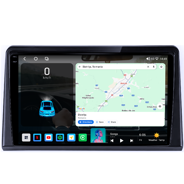 Navigatie dedicata Hyundai Coupe 2004, 4GB RAM 64GB ROM, Octacore, Android 14, Display QLED 1K 9", Carplay&Android Auto, SIM 4G, Ventilator Activ [2]