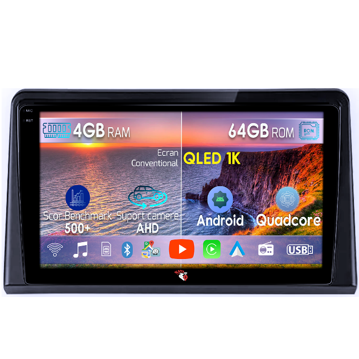 Navigatie dedicata Hyundai Coupe 2004, 4GB RAM 64GB ROM, Octacore, Android 14, Display QLED 1K 9", Carplay&Android Auto, SIM 4G, Ventilator Activ [1]