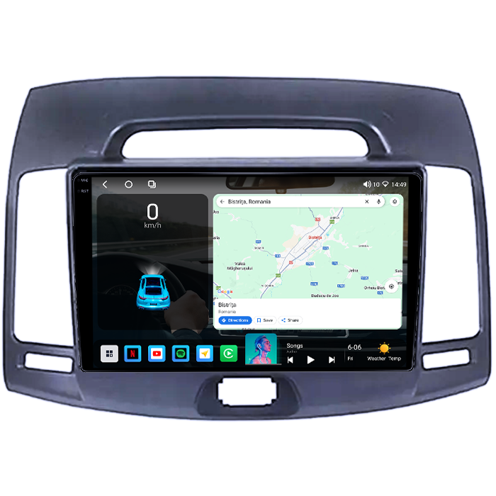 Navigatie dedicata Hyundai Elantra 2006-2011, 4GB RAM 64GB ROM, Octacore, Android 14, Display QLED 1K 9", Carplay&Android Auto, SIM 4G, Ventilator Activ [2]