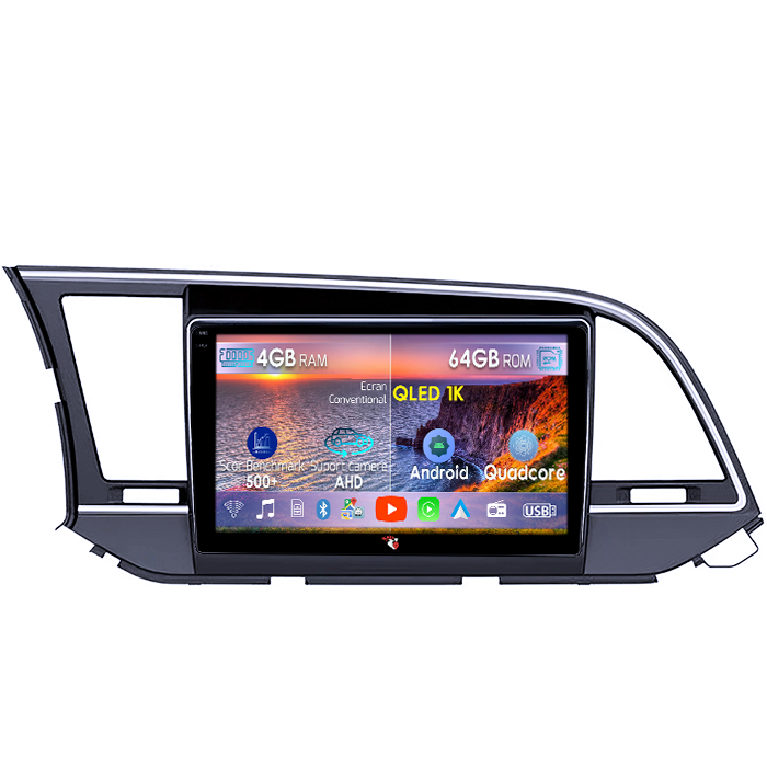 Navigatie dedicata Hyundai Elantra 2016-2020, 4GB RAM 64GB ROM, Octacore, Android 14, Display QLED 1K 9", Carplay&Android Auto, SIM 4G, Ventilator Activ [1]
