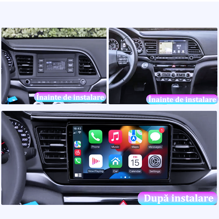 Navigatie dedicata Hyundai Elantra 2016-2020, 4GB RAM 64GB ROM, Procesor Qualcomm Octacore, Android 14, Rezolutie 2K, Display QLED 9", DSP, Carplay&Android Auto, SIM 4G [6]
