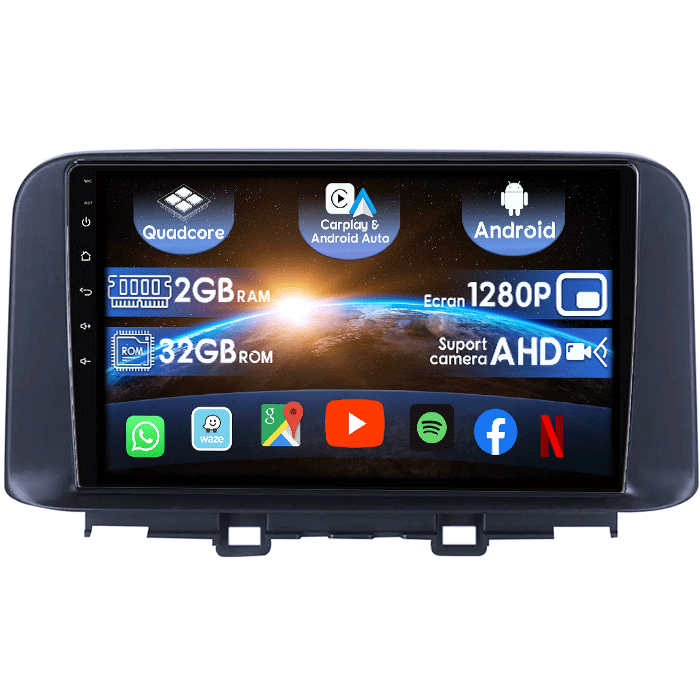 (Resigilata) Navigatie dedicata Hyundai Encino 2018-2020, 2GB RAM 32GB ROM, Quad Core, Display 9" IPS Full HD, Carplay&Android Auto, Android 14, Suport camere AHD [1]