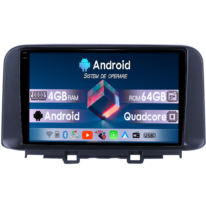Navigatie dedicata Hyundai Encino 2018-2020, 4GB RAM 64GB ROM, Quadcore, Android 14, Display QLED 1K, 9", DSP, Carplay&Android Auto, Suport camere AHD [1]
