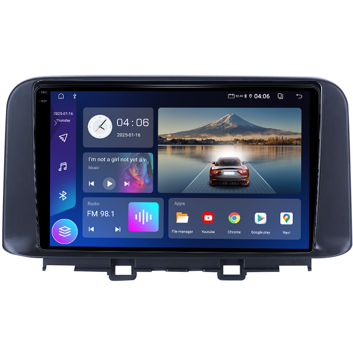 Navigatie dedicata Hyundai Encino 2018-2020, 4GB RAM 64GB ROM, Quadcore, Android 14, Display QLED 1K, 9", DSP, Carplay&Android Auto, Suport camere AHD [2]