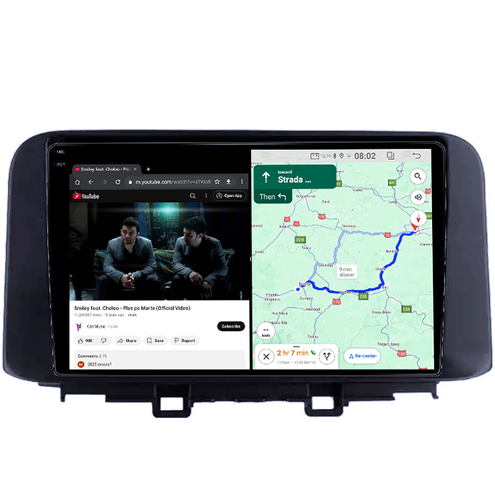 Navigatie dedicata Hyundai Kona 2018-2020, 12GB RAM 256GB ROM, Android 14, Rezolutie 2K, Display QLED, 9", DSP, Carplay, Android Auto, Internet, Youtube, Waze, Wi Fi, USB [4]