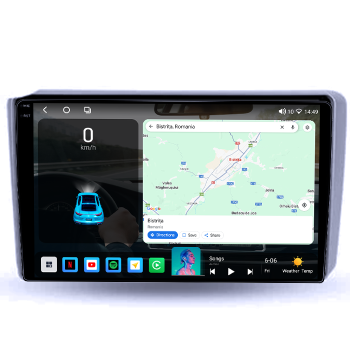 Navigatie dedicata Hyundai Getz 2004-2006, 4GB RAM 64GB ROM, Octacore, Android 14, Display QLED 1K 9", Carplay&Android Auto, SIM 4G, Ventilator Activ [2]