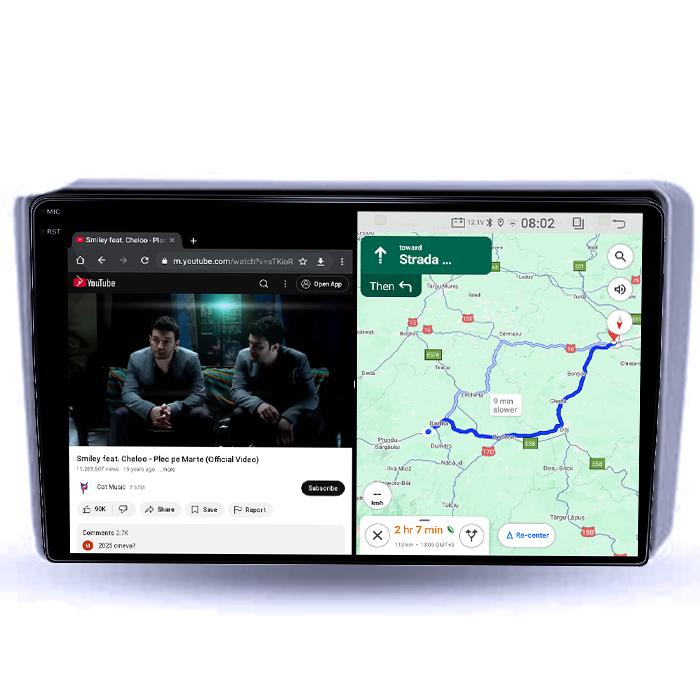 Navigatie dedicata Hyundai Getz 2004-2006, 4GB RAM 64GB ROM, Quad Core, Display 9" QLED 1K, Carplay, Android 14, Bluetooth, Magazin Play, Suport Camere AHD [4]