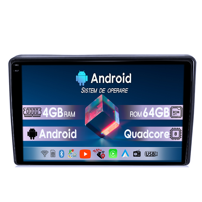 Navigatie dedicata Hyundai H1 2007-2015, 4GB RAM 64GB ROM, Quad Core, Display 9" QLED 1K, Carplay, Android 14, Bluetooth, Magazin Play, Suport Camere AHD [1]