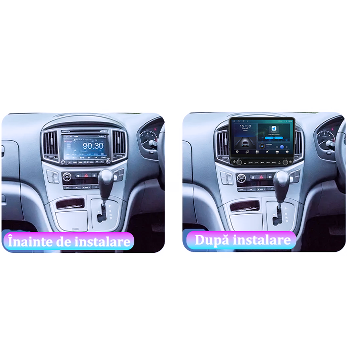 Navigatie dedicata Hyundai H1 2017-2018 Tesla cu butoane rotative model 2024, 4GB RAM 64GB ROM, Procesor Quadcore, Android 14, Display QLED 10", DSP, Carplay&Android Auto [4]
