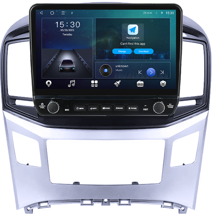 Navigatie dedicata Hyundai H1 2017-2018 Tesla cu butoane rotative model 2024, 4GB RAM 64GB ROM, Procesor Quadcore, Android 14, Display QLED 10", DSP, Carplay&Android Auto [6]