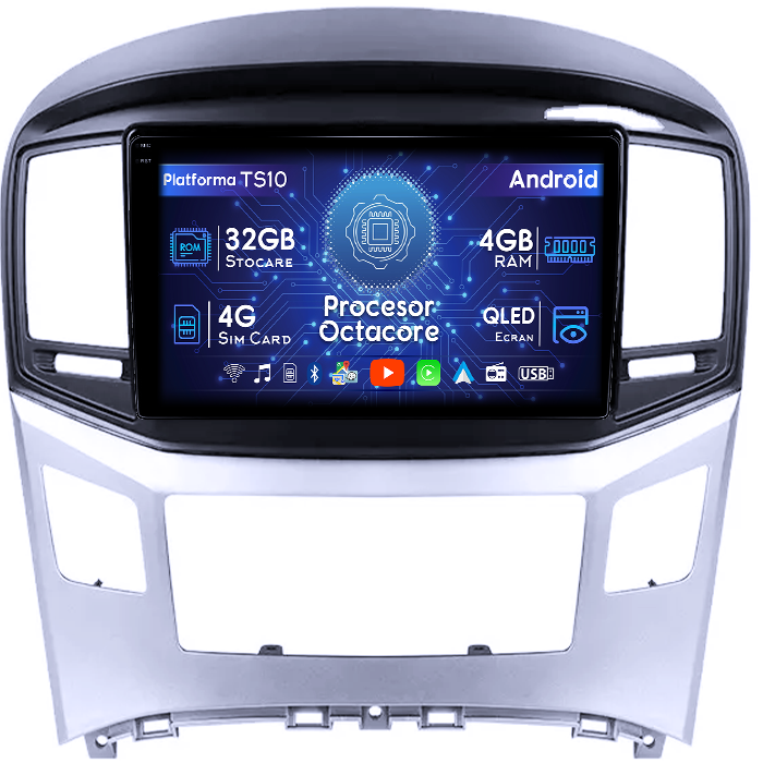 Navigatie dedicata Hyundai H1 2017-2018, 4GB RAM 32GB ROM, Octacore, Android 14, Display QLED 1K 9", DSP, Carplay&Android Auto, SIM 4G, Bluetooth, Ventilator Activ [1]