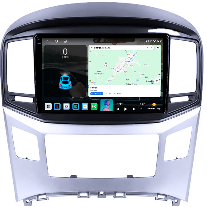 Navigatie dedicata Hyundai H1 2017-2018, 4GB RAM 64GB ROM, Octacore, Android 14, Display QLED 1K 9", Carplay&Android Auto, SIM 4G, Ventilator Activ [2]