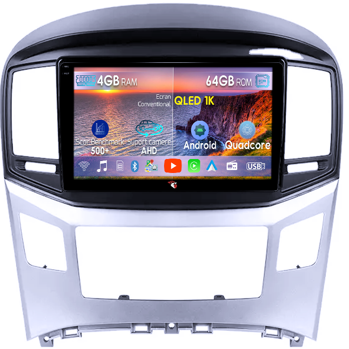 Navigatie dedicata Hyundai H1 2017-2018, 4GB RAM 64GB ROM, Octacore, Android 14, Display QLED 1K 9", Carplay&Android Auto, SIM 4G, Ventilator Activ [1]