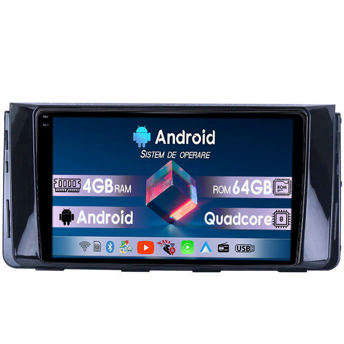 Navigatie dedicata Hyundai H350, 4GB RAM 64GB ROM, Quad Core, Display 9" QLED 1K, Carplay, Android 14, Bluetooth, Magazin Play, Suport Camere AHD [1]