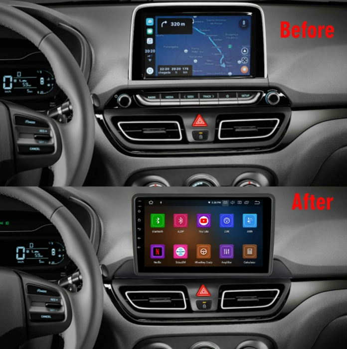 Navigatie dedicata Hyundai HB20 2021, 4 GB RAM 32 ROM, Android 13, Display QLED, 9", DSP, Carplay, Android Auto, Internet, Youtube , Waze , WI-FI , USB , Bluetooth [4]