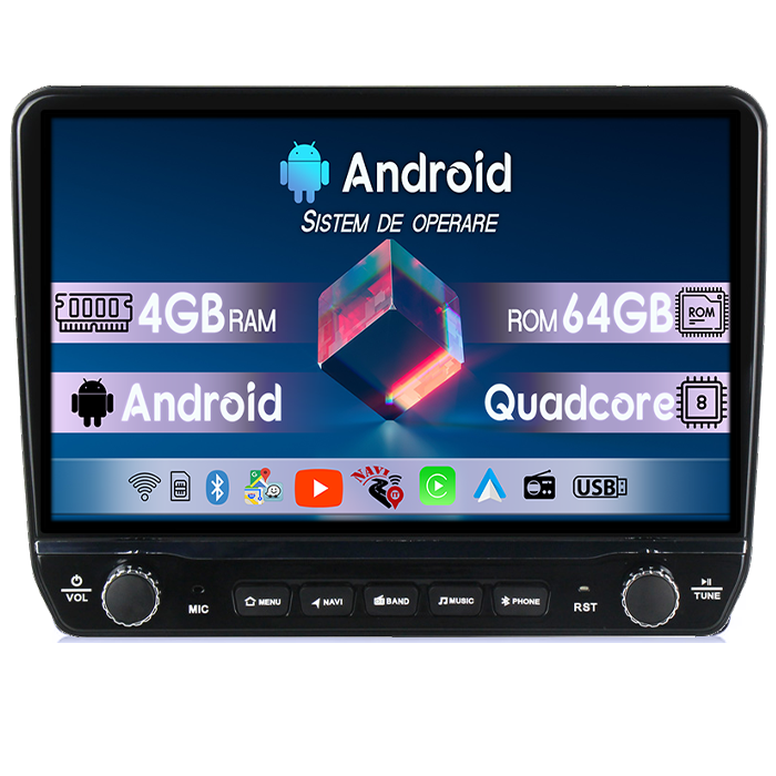 Navigatie dedicata Hyundai H1 2007-2015 Tesla cu butoane rotative model 2024, 4GB RAM 64GB ROM, Procesor Quadcore, Android 14, Display QLED 10", DSP, Carplay&Android Auto [1]