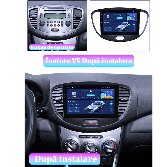 Navigatie dedicata Hyundai i10 2007-2013, 8GB RAM 128GB ROM, Octacore, Platforma TS18, Android 13, Display QLED 9”, Suporta camera 360º, DSP, Carplay&Android Auto, SIM 4G, Ventilator Activ [5]