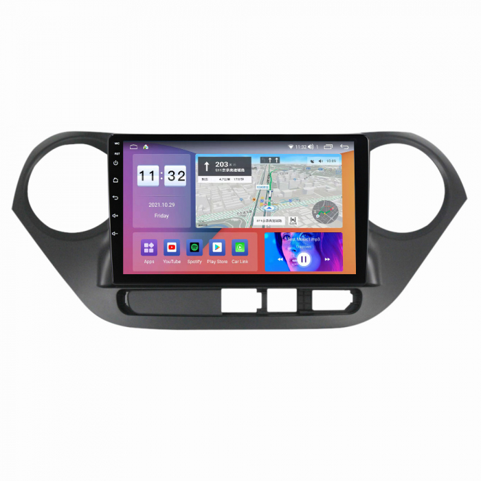 Navigatie dedicata Hyundai i10 2014-2017, 4 GB RAM 32 ROM, Android 13, Display QLED, 10", DSP, Carplay, Android Auto, Internet, Youtube , Waze , WI-FI , USB , Bluetooth [3]