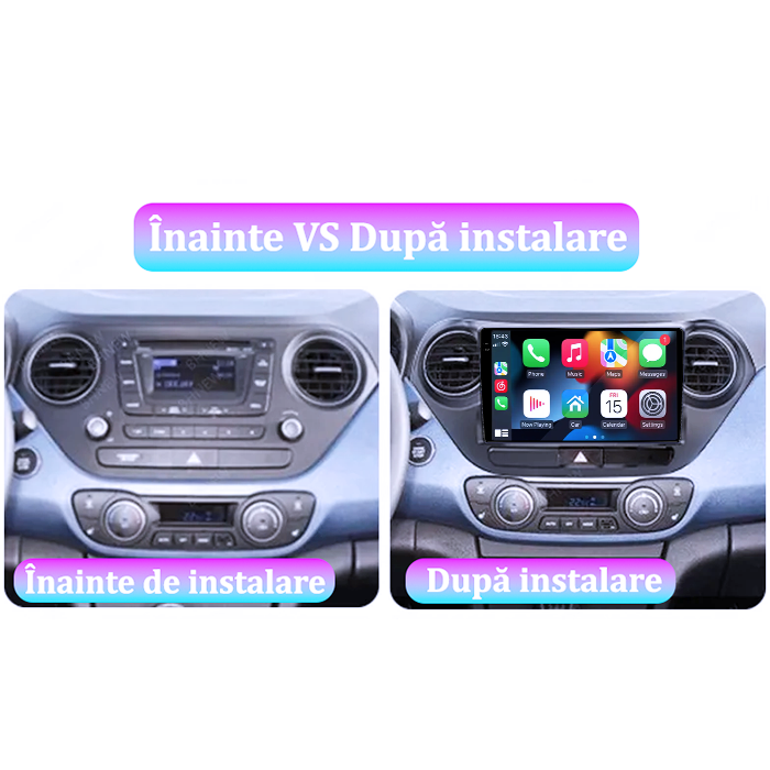 Navigatie dedicata Hyundai i10 2014-2017, 4GB RAM 64GB ROM, Procesor Qualcomm Octacore, Android 14, Rezolutie 2K, Display QLED 10", DSP, Carplay&Android Auto, SIM 4G [6]