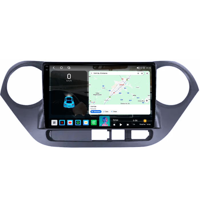 Navigatie dedicata Hyundai i10 2014-2017, 4GB RAM 64GB ROM, Procesor Qualcomm Octacore, Android 14, Rezolutie 2K, Display QLED 10", DSP, Carplay&Android Auto, SIM 4G [2]