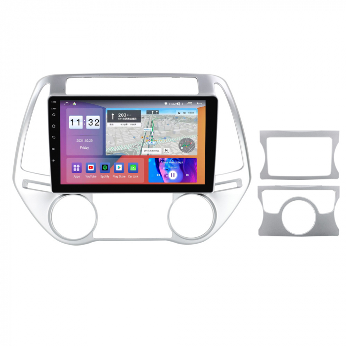 Navigatie dedicata Hyundai i20 2012-2014, 4 GB RAM 32 ROM, Android 13, Display QLED, 9", DSP, Carplay, Android Auto, Internet, Youtube , Waze , WI-FI , USB , Bluetooth [3]
