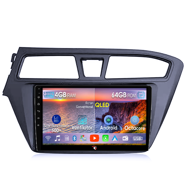 Navigatie dedicata Hyundai i20 2015-2017, 4GB RAM 64GB ROM, Octacore, Android 13, Display QLED 9", DSP, Carplay, Android Auto, Internet, Youtube, Waze, WIFI, Bluetooth [1]