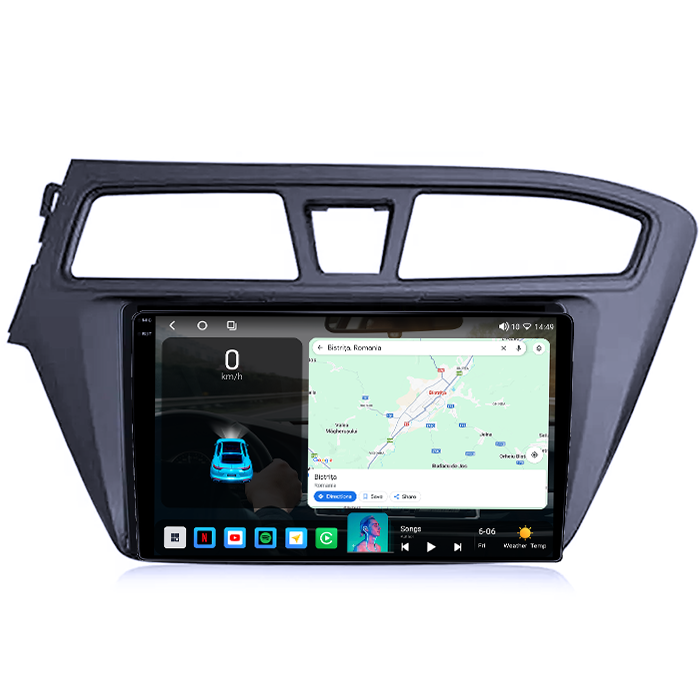 Navigatie dedicata Hyundai i20 2015-2017, 4GB RAM 64GB ROM, Octacore, Android 14, Display QLED 1K 9", Carplay&Android Auto, SIM 4G, Ventilator Activ [2]