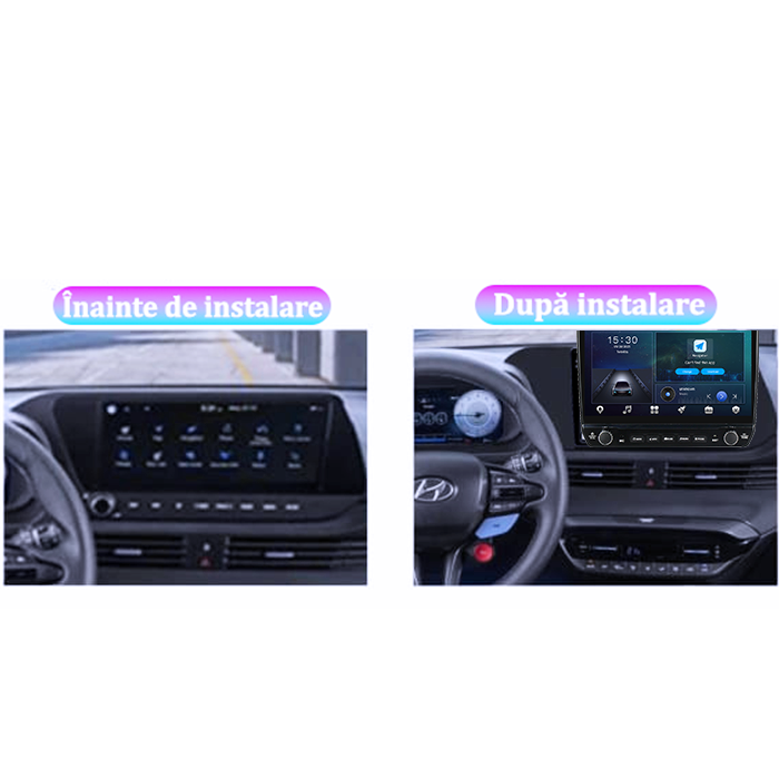 Navigatie dedicata Hyundai i20 2021 Tesla cu butoane rotative model 2024, 4GB RAM 64GB ROM, Procesor Quadcore, Android 14, Display QLED 10", DSP, Carplay&Android Auto [4]