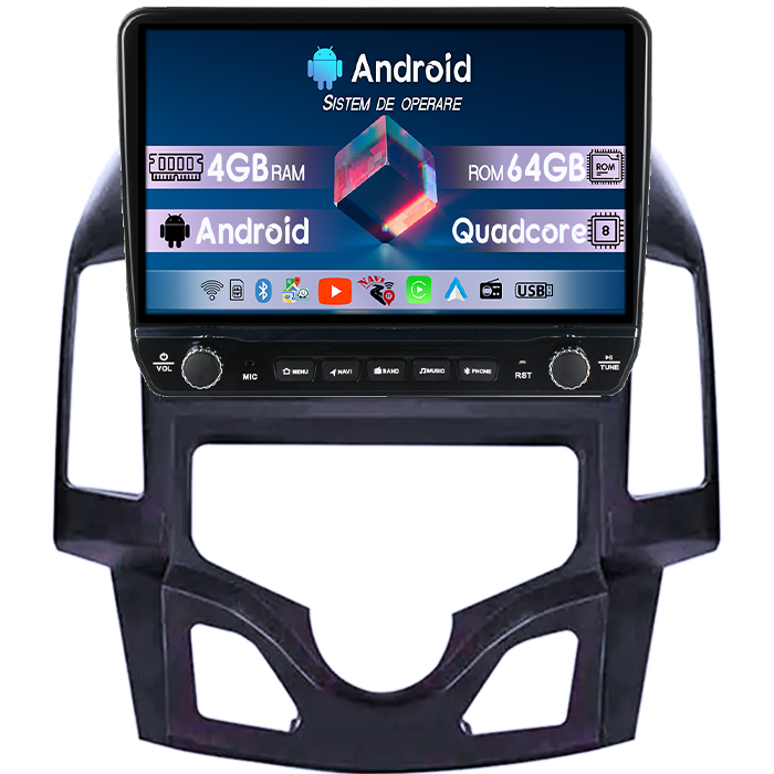Navigatie dedicata Hyundai I30 2007-2016 Tesla cu butoane rotative model 2024, 4GB RAM 64GB ROM, Procesor Quadcore, Android 14, Display QLED 10", DSP, Carplay&Android Auto [1]