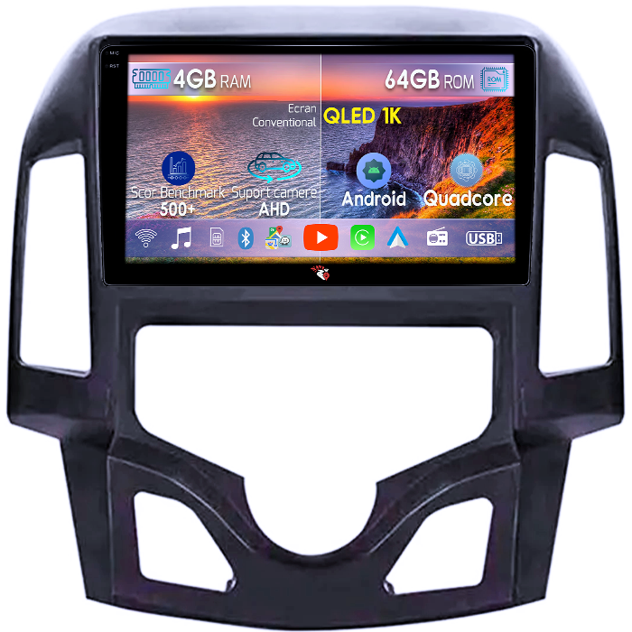 Navigatie dedicata Hyundai i30 2007-2012, 4GB RAM 64GB ROM, Octacore, Android 14, Display QLED 1K 9", Carplay&Android Auto, SIM 4G, Ventilator Activ [1]