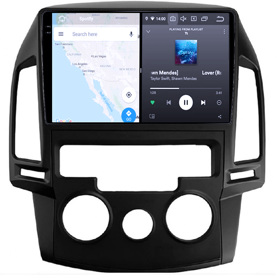 Navigatie dedicata Hyundai i30 2007-2012, clima manuala, 8GB RAM 128GB ROM, Octacore, Platforma TS18, Android 14, Display QLED 9", Suporta camera 360", DSP, Carplay&Android Auto, SIM 4G, Ventilator Ac [4]