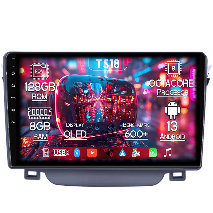 Navigatie dedicata Hyundai I30 2011-2015, 8GB RAM 128GB ROM, Octacore, Platforma TS18, Android 13, Display QLED 9”, Suporta camera 360º, DSP, Carplay&Android Auto, SIM 4G, Ventilator Activ [1]