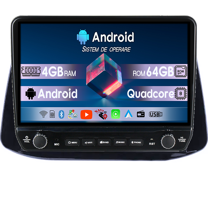 Navigatie dedicata Hyundai I30 2018 Tesla cu butoane rotative model 2024, 4GB RAM 64GB ROM, Procesor Quadcore, Android 14, Display QLED 10", DSP, Carplay&Android Auto [1]