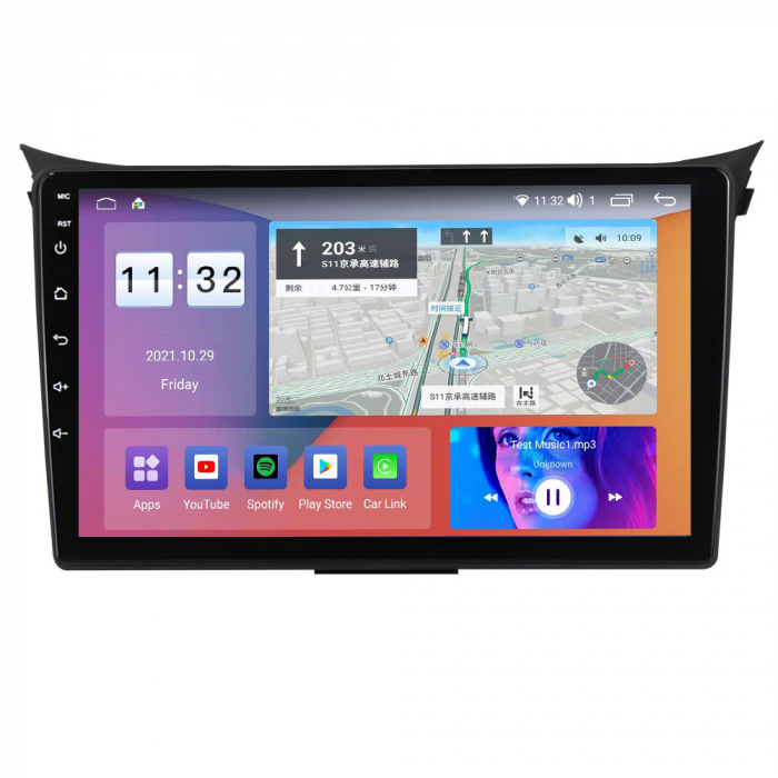 Navigatie dedicata Hyundai i30 2011-2017, 12GB RAM 256GB ROM, Android 13, Rezolutie 2K, Display QLED, 9", DSP, Carplay, Android Auto, Internet, Youtube, Waze, Wi Fi, USB [4]