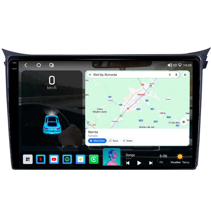 Navigatie dedicata Hyundai i30 2011-2017, 4GB RAM 64GB ROM, Octacore, Android 14, Display QLED 1K 9", Carplay&Android Auto, SIM 4G, Ventilator Activ [2]