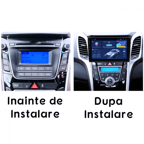 Navigatie dedicata Hyundai I30 2011-2017, 4GB RAM 64GB ROM, Quad Core, Display 9" QLED 1K, Carplay, Android 14, Bluetooth, Magazin Play, Suport Camere AHD [2]