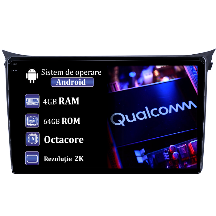Navigatie dedicata Hyundai I30 2011-2017, 4GB RAM 64GB ROM, Procesor Qualcomm Octacore, Android 14, Rezolutie 2K, Display QLED 9", DSP, Carplay&Android Auto, SIM 4G [1]