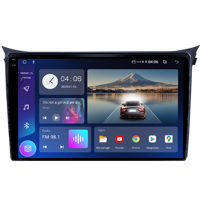 Navigatie dedicata Hyundai I30 2011-2017, 4GB RAM 64GB ROM, Quad Core, Display 9" QLED 1K, Carplay, Android 14, Bluetooth, Magazin Play, Suport Camere AHD [4]