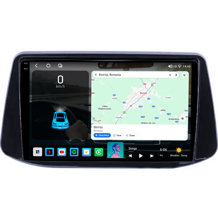 Navigatie dedicata Hyundai I30 2018, 4GB RAM 64GB ROM, Octacore, Android 14, Display QLED 1K 10", Carplay&Android Auto, SIM 4G, Ventilator Activ [2]