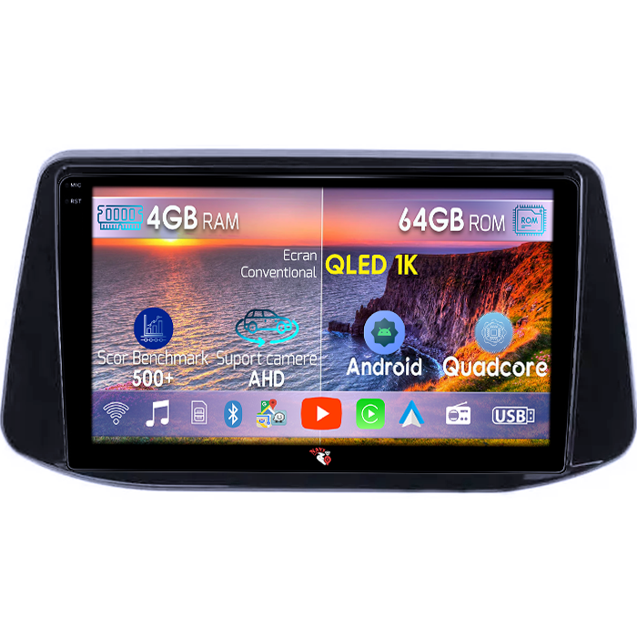 Navigatie dedicata Hyundai I30 2018, 4GB RAM 64GB ROM, Octacore, Android 14, Display QLED 1K 10", Carplay&Android Auto, SIM 4G, Ventilator Activ [1]