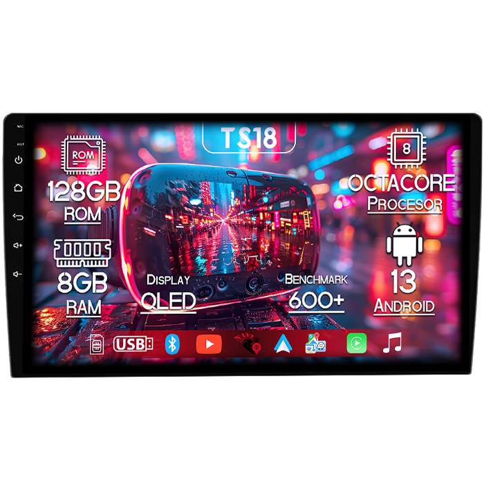 Navigatie dedicata Hyundai i40 2016, 8GB RAM 128GB ROM, Octacore, Platforma TS18, Android 13, Display QLED 9”, Suporta camera 360º, DSP, Carplay&Android Auto, SIM 4G, Ventilator Activ [1]