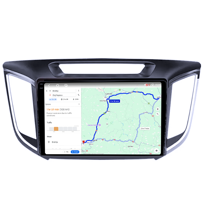 Navigatie dedicata Hyundai ix 25 / Creta, 4GB RAM 64GB ROM, Octacore, Android 14, Display QLED 1K 9", Carplay&Android Auto, SIM 4G, Ventilator Activ [4]