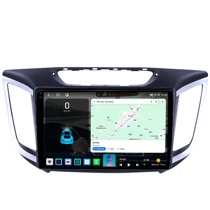 Navigatie dedicata Hyundai IX25 2015-2019, 4GB RAM 64GB ROM, Octacore, Android 14, Display QLED 1K 10", Carplay&Android Auto, SIM 4G, Ventilator Activ [2]